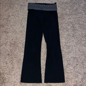 Victoria's Secret Black Yoga Pants with Patterned Waistband